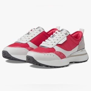 Michael Kors Flynn Trainer Lace Up Sneakers MK Signature Geran Multi NWT